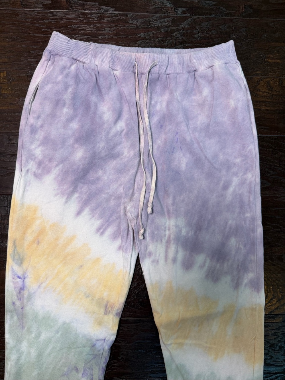 Easel Los Angeles Large Pastel Tie Dye Jogger Sweatpants Cotton Boho Hippie - Picture 4 of 7